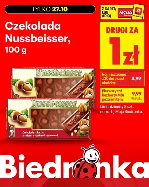Czekolada Nussbeisser 100g w Biedronce – kup dwie, zapłać mniej