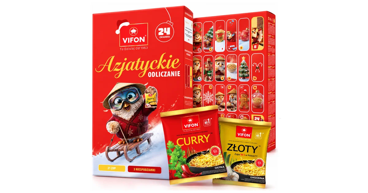 Kalendarz Adwentowy VIFON 2026 – 21 różnych zup instant