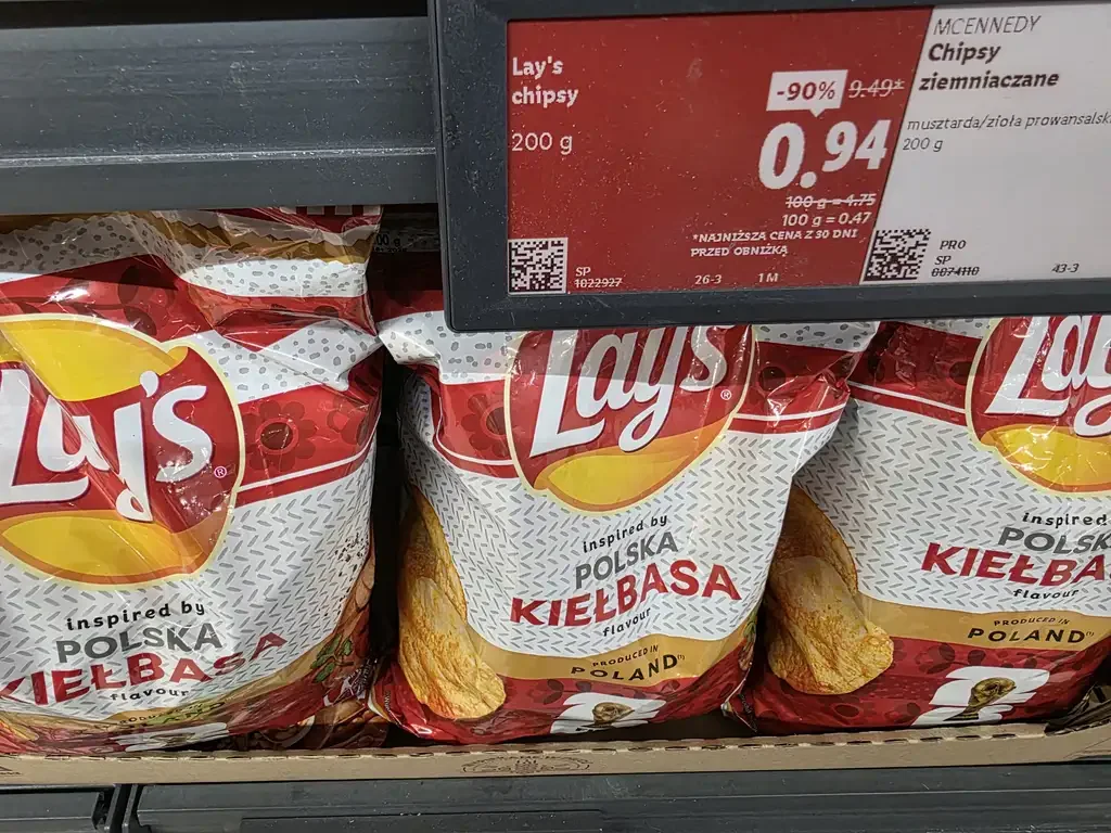 Chipsy Lay's Polska Kiełbasa, opakowanie 200g, Fifa w @lidl
