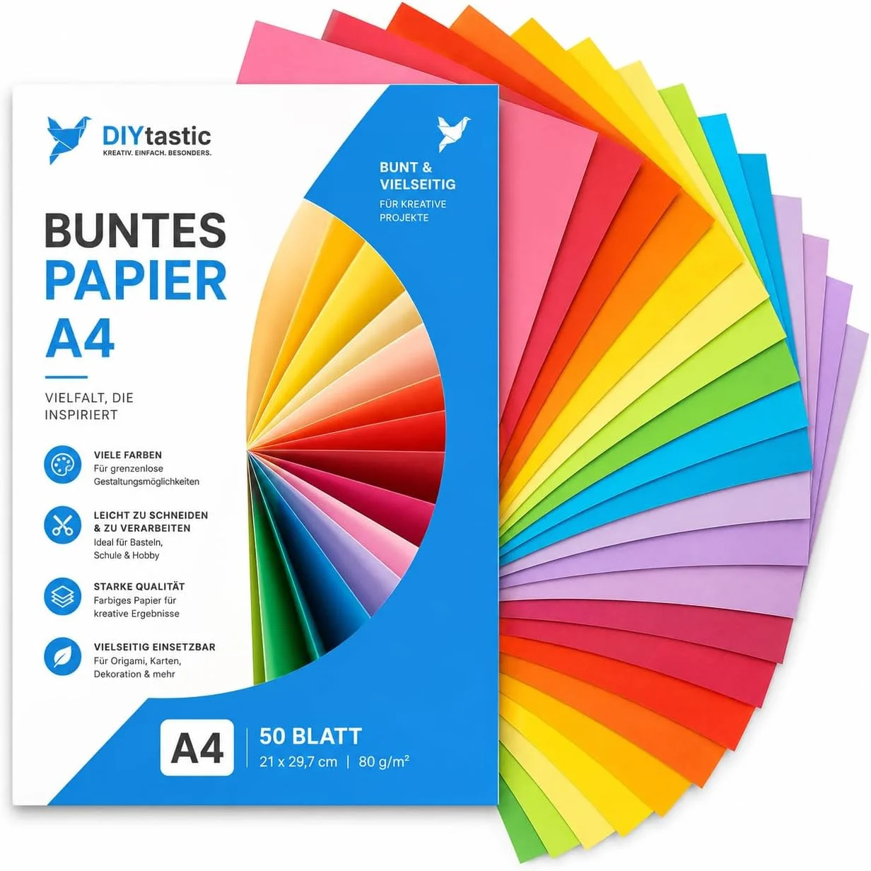 Papier kolorowy 100 arkuszy, 140 g/m² na Amazon.pl