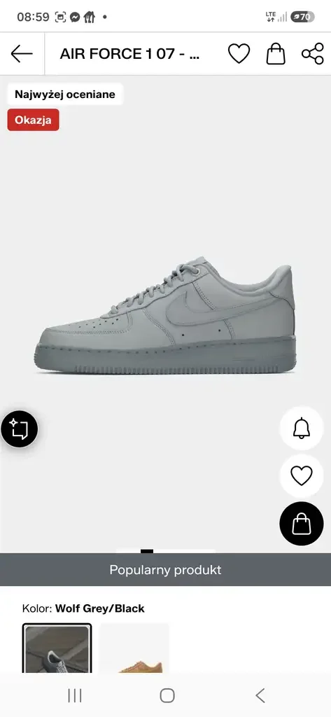 👟 Nike Air Force 1 '07 – Niskie sneakersy na Zalando od 229,50 zł (kod dla wybranych)